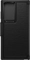 Otterbox - Geschikt voor Samsung Galaxy S23 Ultra - Strada Case leren bookcase hoesje - Zwart + Lunso Screenprotector