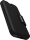Otterbox Strada Case - Geschikt voor iPhone 14 leren bookcase hoesje - Zwart + Lunso Screenprotector