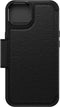 Otterbox Strada Case - Geschikt voor iPhone 14 leren bookcase hoesje - Zwart + Lunso Screenprotector
