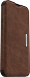 Otterbox - Strada Case wallet hoes - Geschikt voor iPhone 13 - Bruin + Lunso Tempered Glass