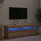 vidaXL - Tv-meubel - met - LED - 120x35x40 - cm - bewerkt - hout - artisanaal - eiken