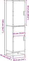 vidaXL - Hoge - kast - 35,5x35x139 - cm - bewerkt - hout - en - metaal - bruin - eiken