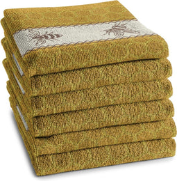 DDDDD - Bees - Keukendoek - 100% katoen - 50x55cm - Geel (6 stuks)