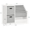 SoBuy Kinderboekenplank - 5 opbergvakken - Wit / Grijs - 80 x 30 x 61 cm (2 manden)