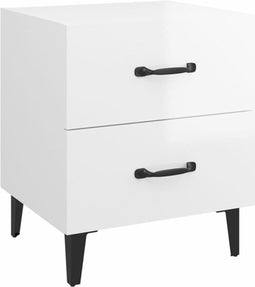 vidaXL - Nachtkastje - 40x35x47 - cm - hoogglans - wit