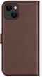 Selencia Hoesje Geschikt voor iPhone 13 Hoesje Met Pasjeshouder - Selencia Echt Lederen Bookcase - Bruin