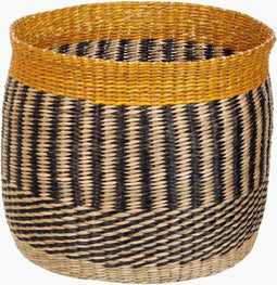 Marimekko Silkkikuikka Rieten Opbergkoffer Zwart Geel