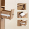 SoBuy BZR34-II-PF - Hoge Badkamerkast - Smalle Opbergkast met Lade en Verstelbare Planken - Naturel 20x20x180cm
