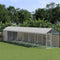 vidaXL - Hondenkennel - met - dak - 2x14x2,5 - m - gegalvaniseerd - staal - zilver