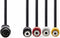 DIN-Audiokabel - DIN 5-Pins Male - 4x RCA Female - Vernikkeld - 0.20 m - Rond - PVC - Zwart - Envelop