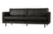 BePureHome Rodeo Classic Bank 2-Zits - Leer - Zwart - 83x230x88