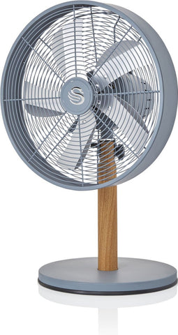 Swan Nordic 12 Inch Tafelventilator – Verticaal Kantelbaar – 3 Snelheden – Grijs