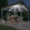 vidaXL - Prieel - met - LED-lichtslinger - 300x300 - cm - aluminium - antracietkleur