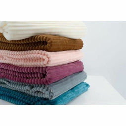 Domiva Boudoir Deken - Corduroy - Zacht en warm - Grijsblauw - 75 x 100 cm