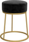 vidaXL - Hocker - rond - fluweel - zwart