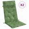 Stoelkussens 2 st hoge rug bladpatroon oxford stof