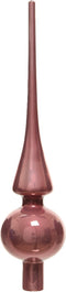 Oud roze glazen piek glans 26 cm - Oud roze kerstboom versieringen