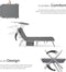 tectake® Ligbed Chloé - Ligstoel - 4 standen - Inklapbaar - Grijs - 68 x 190 x 28 cm - Met Zijvak