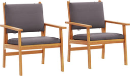 vidaXL - Tuinstoelen - 2 - stuks - met - kussens - in - massief - acaciahout