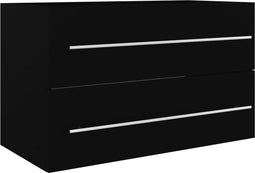 vidaXL - Wastafelkast - 80x38,5x48 - cm - bewerkt - hout - zwart