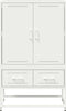 vidaXL - Hoge - kast - 68x39x111,5 - cm - staal - wit