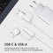 iMoshion Draadloze Oplader Geschikt voor de Apple Watch - Oplaadkabel voor Apple Watch Series 1 / 2 / 3 / 4 / 5 / 6 / 7 / 8 / 9 / SE (2) / Ultra (2) - 2-in-1 USB-A & USB-C - 1 meter - Wit