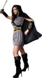 Dressforfun Behendige jageres - Verkleedkostuum dames - Grijze jurk met cape - Maat L