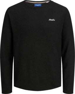 JACK&JONES ORIGINALS JORPAUL TONS KNIT CREW NECK Heren Trui - Regular fit - Zwart - Maat XL