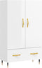 vidaXL - Hoge - kast - 69,5x31x115 - cm - bewerkt - hout - hoogglans - wit