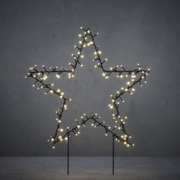 Luca Lighting Garden d'Light - Tuinsteker Ster met 100 Witte LED - Zwart - L60 x H73 cm