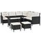 Juskys Manacor - Loungeset - Hoekbank met fauteuil - Zwart/crème
