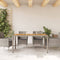 vidaXL Tuintafel met acaciahouten blad 150x90x75 cm poly rattan grijs