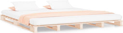 vidaXL - Palletbed - massief - grenenhout - 160x200 - cm