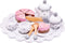 New Classic Toys® Houten Theeservies - Compleet met taart en serveerblad - Wit