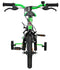 Strike Groene Kinderfahrrad | 3,5-5 jaar | 14 inch wielen | 2 Handbremsen | Zijwieltjes | Kettenschutz & Pedalreflektoren | Verstellbaar zadel | Cadeau voor jongens