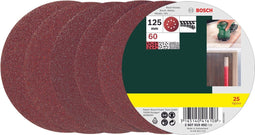 Bosch 2 607 019 492 - Schuurpapierbladen Ø 125 mm - Klittenband - Korrelgrootte 60 (5 stuks)