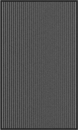 vidaXL - Deurmat - 90x150 - cm - gestreept - 90x150 - cm - zwart - en - grijs