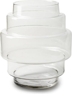 Jodeco Bloemenvaas Didi - helder transparant - glas - 22 x 25 cm - trap vorm vaas