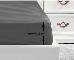 LOVELY HOME Hoeslaken 100% katoen 140x190x25 cm donkergrijs