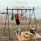 Outdoor Camping Opvouwbare Opknoping Rack Driehoekige Kledingrek Stand Vookware Rack Met 5 Beweegbare Haken & Storage Pouch; Maat M; Merk: Omuky