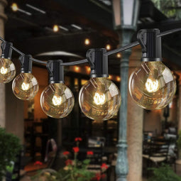Outdoor Lichtslingers 42FT G40 36+4 Lampen Tuin Lichtslingers Festoen Verlichting voor Binnen & Buiten Decor voor Bruiloft Achtertuin Patio Tuin Terras Cafe Party Warm Wit andere merk-IREGRO