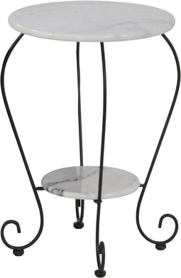 Outdoor Living - Bijzettafel marmer wit Ø25/Ø41cm