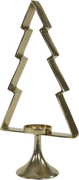 Outdoor Living - Kerstboom Aurum met windlicht alu goud 50cm