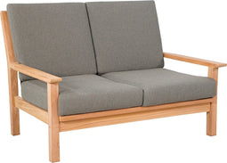 Outdoor Living - Loungebank teak 124cm, incl. kussen