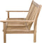 Outdoor Living - Loungebank teak 124cm, incl. kussen