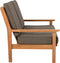Outdoor Living - Loungebank teak 124cm, incl. kussen