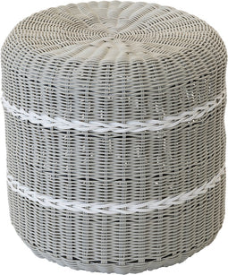 Outdoor Living - Poef Saigon wicker grijs ø41x40cm