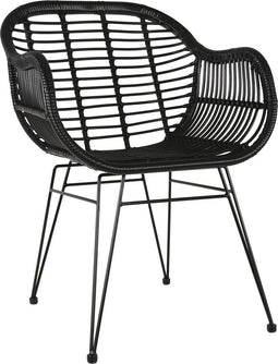 Outdoor Living Stoel Moda - Wicker - Zwart