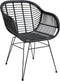Outdoor Living Stoel Moda - Wicker - Zwart