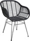 Outdoor Living Stoel Moda - Wicker - Zwart